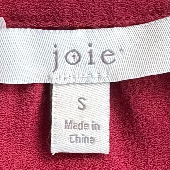 Joie Addalla Smocked-Shoulder Peasant Top Topanga (Wine Red) Size Small Casual - Picture 8 of 13